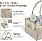 Upgraded Baby Diaper Caddy Organizer, Portable Nursery Storage Bin - Image 3