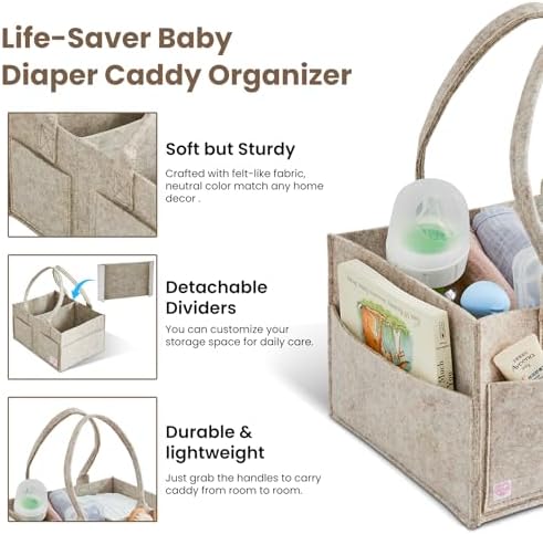 Upgraded Baby Diaper Caddy Organizer, Portable Nursery Storage Bin - Image 2