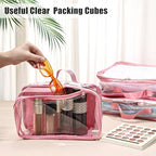 Hillban 6 Pcs Large Clear Packing Cubes - Image 4