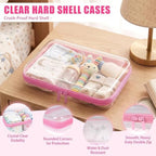 5 Pack Large Clear Hard Shell Zipper Case, Diaper Bag Organizer Pouches - Image 3