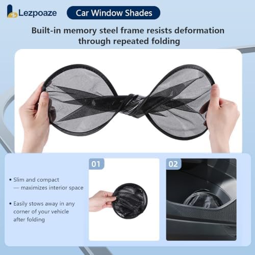2-Pack Car Window Shades | Mesh Static Adsorption Side Window Sunshade | - Image 3