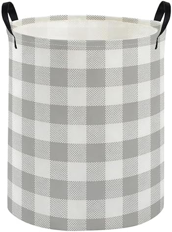 Kids Laundry Basket Gery grid Hamper by DDBASKET