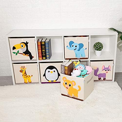 13 Inch Animal Cube Storage Bins, Foldable Fabric Kids Toy Box & Toy Chest - Image 7