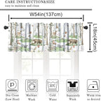 Woodland Animals Valance Curtains, Wild Animals Watercolor Forest Bear Deer Fox - Image 2