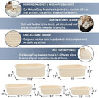 NaturalCozy 5-Piece Rectangle Storage Basket Set- Natural Cotton Rope Woven - Image 2