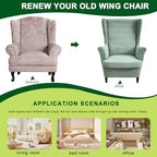 CRFATOP Wingback Chair Covers Wing Armchair Slipcovers - Image 4