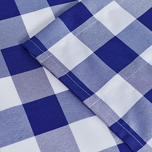 Hiasan Plaid Curtains Valances, Royal Blue and White, 52W x 18L, 1 Panel - Image 5