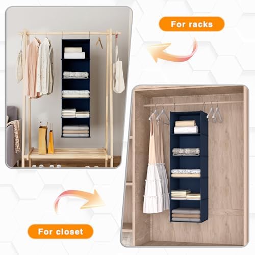 Hanging Closet Organizer 5-Shelf, Oxford Fabric Wardrobe Storage - Image 5