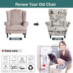 NILUOH Wingback Chair Covers 2-Piece, Armchair Slipcovers - Image 5
