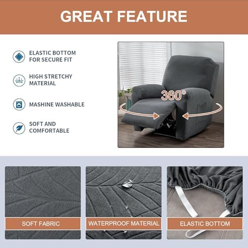 Recliner Chair Covers 4-Pieces Recliner Slipcovers Lazy Boy Chair Covers - Image 3