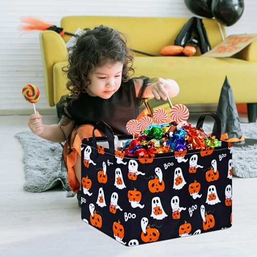 Pumpkin Pattern Storage Basket Gift Shelf Basket Storage Bin, Nursery Basket - Image 2