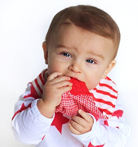 Nuby Reversible 100% Natural Cotton Muslin 3 Piece Teething Bib, Arrows/Red - Image 5