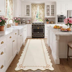 Garvee Scalloped Bow Runner Rug 2x6 Washable Kitchen Runner Rug Non-Slip - Image 4
