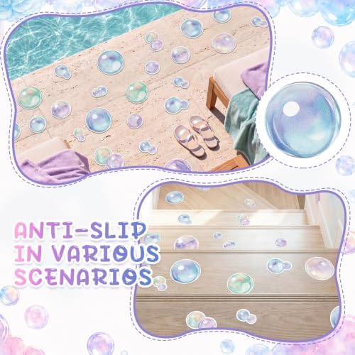 Fullhawl 30 Pcs Pastel Bubble Non Slip Shower Stickers, Bathtub Safety - Image 6