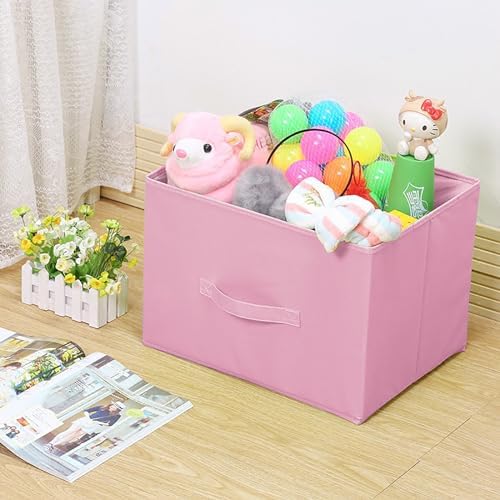 EBIGIC Pink Cube Storage Bins 9.0"x7.5"x7.5" Small Size Fabirc Foldable Closet - Image 5