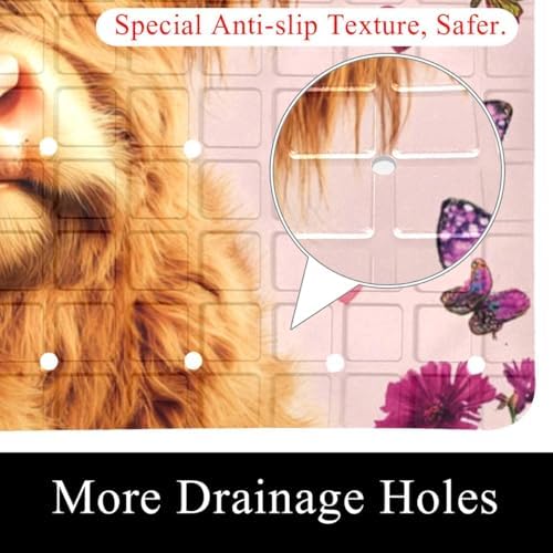 Non Slip Bathtub and Shower Mat 26.8x15.1 inch, Bath Mat - Image 2