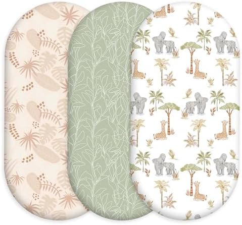 Baby Bassinet Sheets Girl Boy, 3 Pack Fitted Bassinet Sheet by CivaruaKids