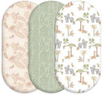 Baby Bassinet Sheets Girl Boy, 3 Pack Fitted Bassinet Sheet by CivaruaKids