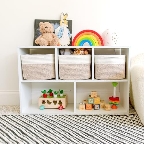 NaturalCozy Storage Cubes 9”x9”x7”Cotton Rope Woven Baskets - Image 3