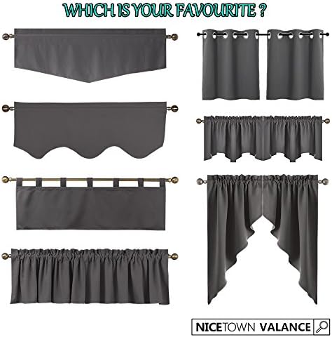 NICETOWN 6 Panels Red Kitchen Blackout Valances - Image 5