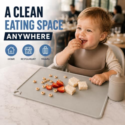 Silicone Placemats for Kids, 3 Pack Toddler Table Mats - Image 2