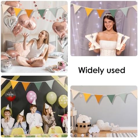 Nogeqi Pennant Banner Flags, Boho Garland Triangle Bunting Banner - Image 6