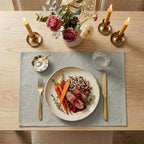Artoid Mode Light Grey Placemats Set of 4, 12x18 Inch Washable Holiday Table - Image 4