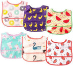 6Pcs Waterproof Baby Feeding Bibs, Mess Proof Toddler Bibs by 2ooya