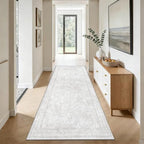 2x8 Hallway Runner Rug: Washable Vintage Floral Entryway Rugs Low Pile Non-Slip by LOSBULAKE