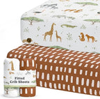 Sorrel + Fern Baby Crib Sheets Neutral, Fitted 2-Pack by SorrelFern
