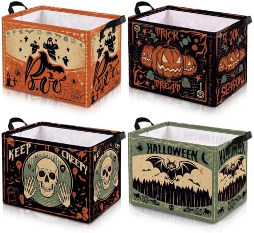 4 Pcs Vintage Halloween Storage Basket by Bulyoou