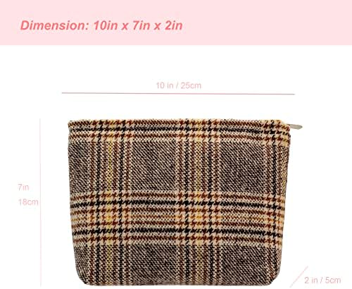 PAZIMIIK Makeup Bags for Purse Zipper Cosmetic Pouch Large Travel Canvas Make - Image 2