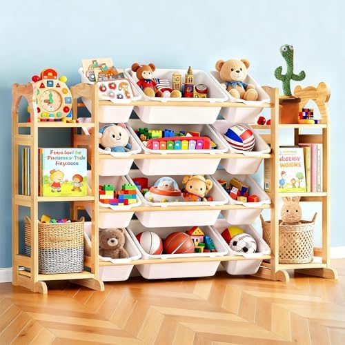 Toy Storage Organizer with 6 Shelves and 12 Bins, Toy Organizers and Storage by Unknown