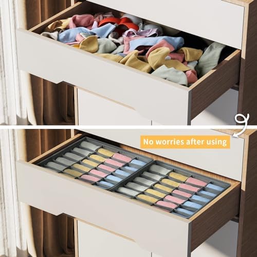Joyoldelf Sock Drawer Organizer Underwear Organizer, 24 Cell Collapsible Closet - Image 6