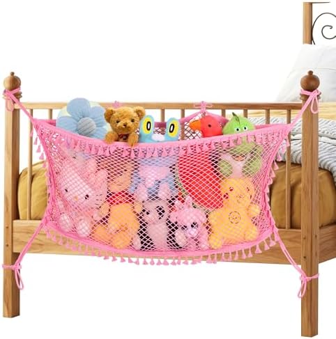 Stuffed Animal Storage Net, Large Bedside Toy Organizer Net, Cotton Plushie Toy by erogeen
