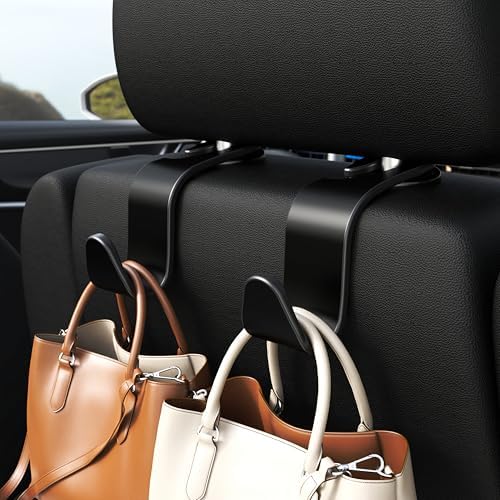4-Pack Car Headrest Hooks Holds 55lbs Seat Storage Organizer - Image 2