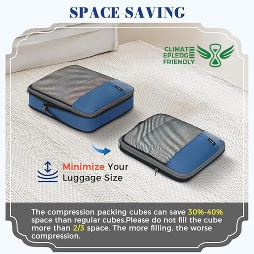 BAGAIL 4 Set/6 Set/8 Set Compression Packing Cubes Travel Accessories - Image 7