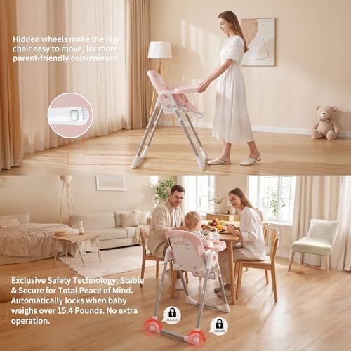 Babilous Baby High Chair, 4-in-1 Foldable - Image 2