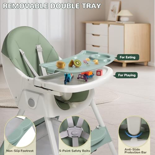 Ktaxon Baby High Chair, 6-in-1 Portable Rocking Highchair - Image 4