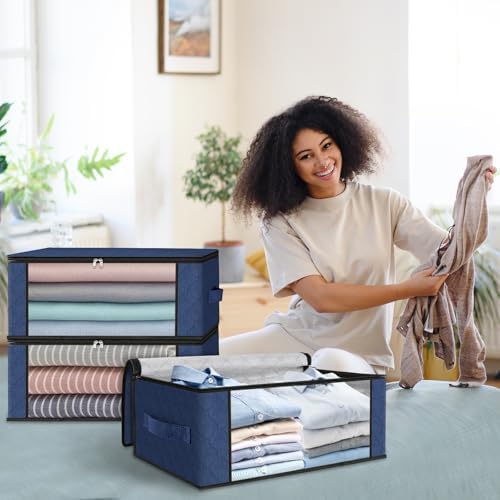 HomeHacks 3-Pack Clothes Organizer Storage Bags, 35L Storage Bins - Image 7
