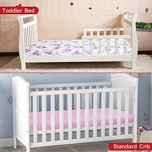 Moonsea Crib Sheets for Girls 4 Pack, Fitted Crib Sheets - Image 4