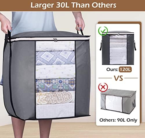 SLEEPING LAMB 120L Oversized Blanket Storage Bags Sturdy Fabric Clothes Storage - Image 2