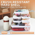 6 pcs Zipper Pouches, Hard Shell Toiletry Bag, Stackable Travel Organizer - Image 5
