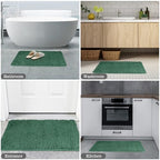 Yeaban Chenille Dark Green Bathroom Rug 20"x32", Non-Slip Rubber Backing - Image 5