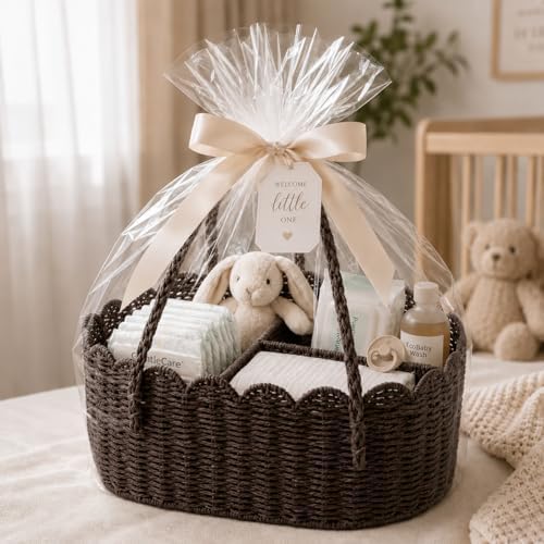 Diaper Caddy Organizer, Paper Rope Storage Baskets Nursery Bin - Image 7