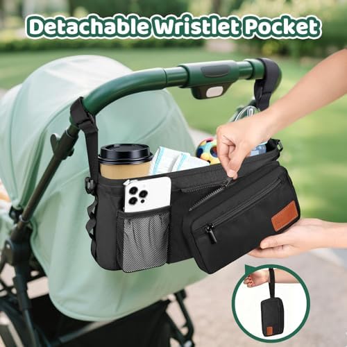 Stroller Organizer with Cup Holder, Non-Slip Stroller Caddy Baby Essentials - Image 2
