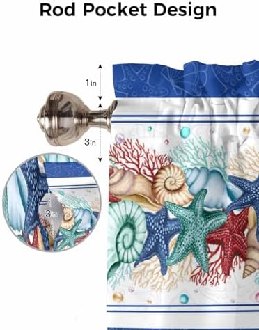 Vandarllin Coastal Beach Kitchen Curtains Valances - Image 7