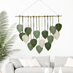 MSFENG Wall Hanging Decor Leaves Tapestry Boho Wall Decor Woven Feather - Image 6