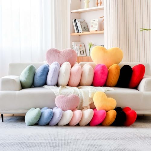 XVTRU Grey Heart Pillows, Cute Heart Decorative Pillow, Heart Shaped Throw - Image 6