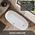 TEESHLY Bath Tub and Shower Mats, Non Slip 40 x 16 Inch Extra Long Bathtub Mat - Image 4